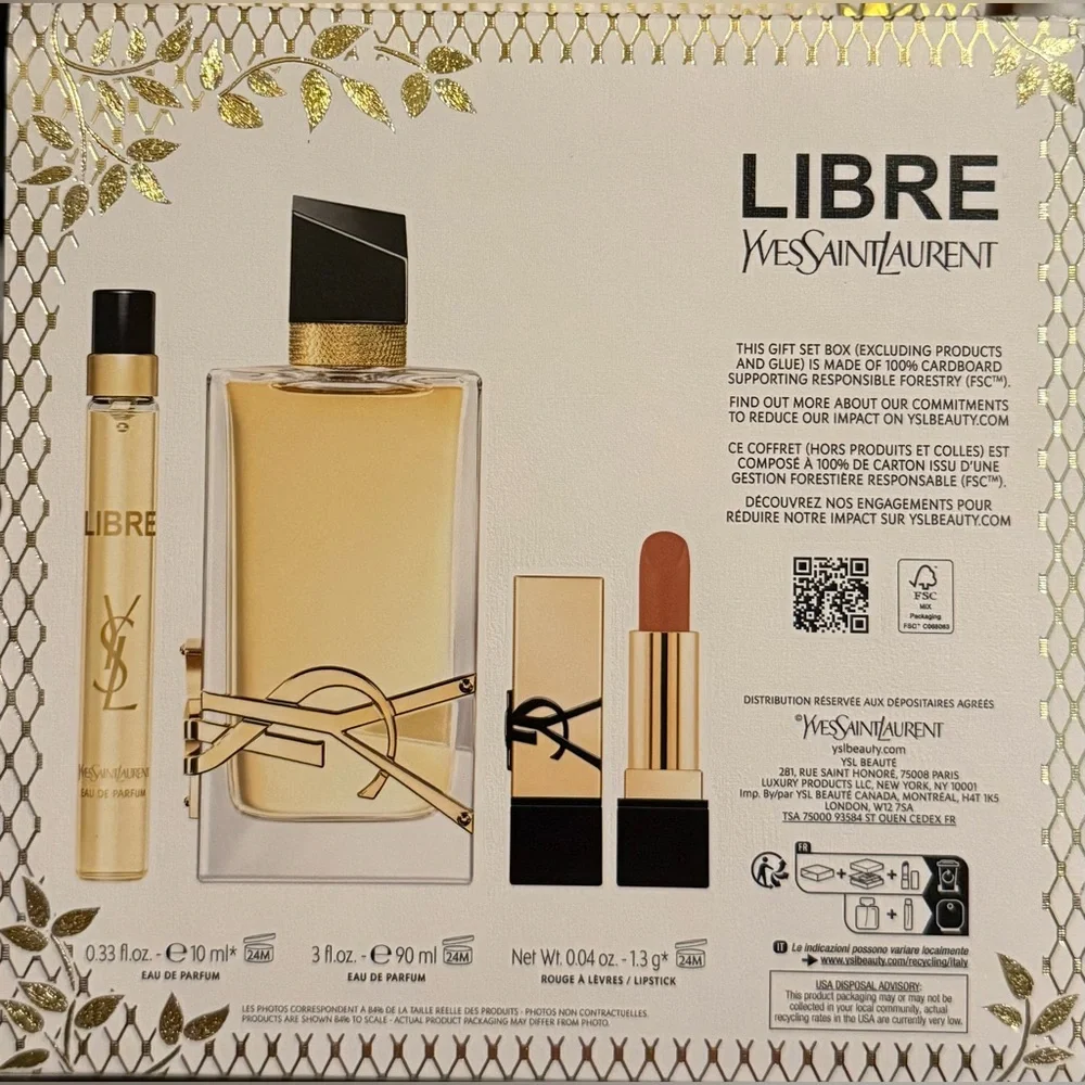 YSL Libre 3-pc Set includes EDP Full size: 90ml/Travel size 10 ml & lipstick - Picture 7 of 7